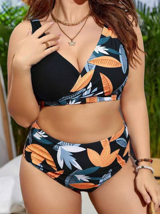 Damen Bikini-Set mit elegantem V-Design und hohem Taillenbund EB