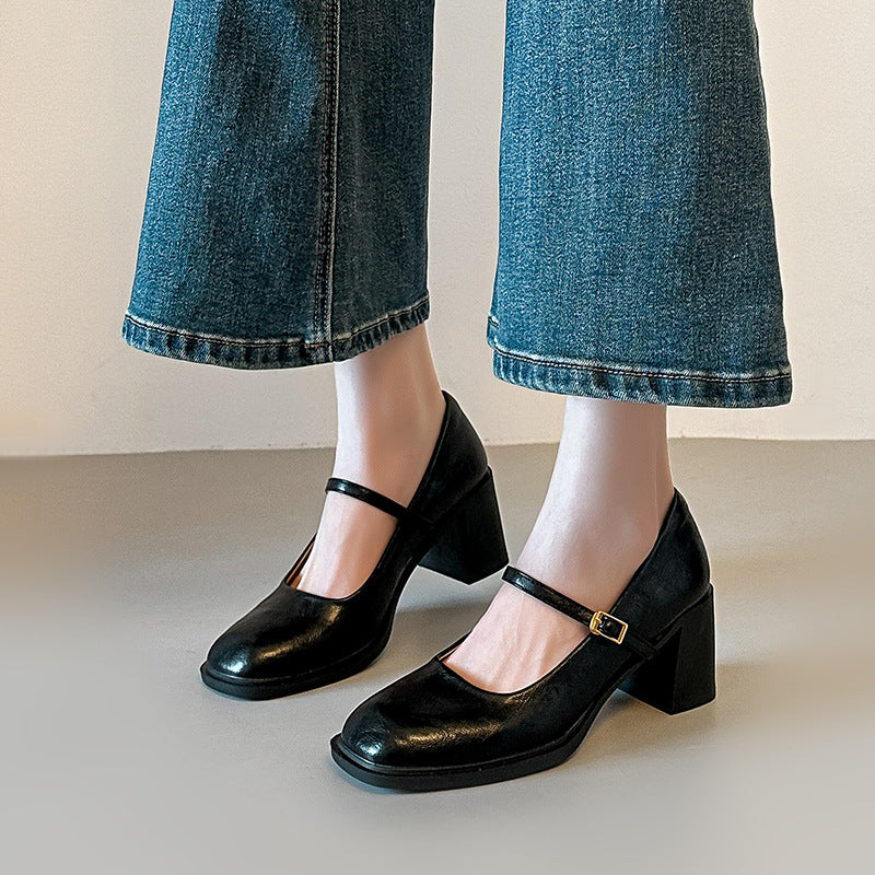 Damen Mary Jane Pumps mit modischem Riemchen EB