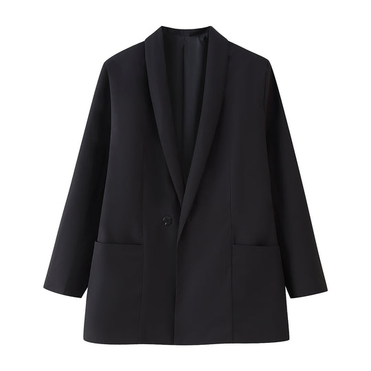 Damen elegante Blazerjacke mit Taschen und modernem Schnitt EB