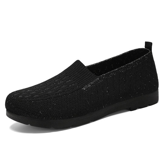 Damen Atmungsaktive Slip-On Freizeitschuhe mit flexiblem Strickdesign EB