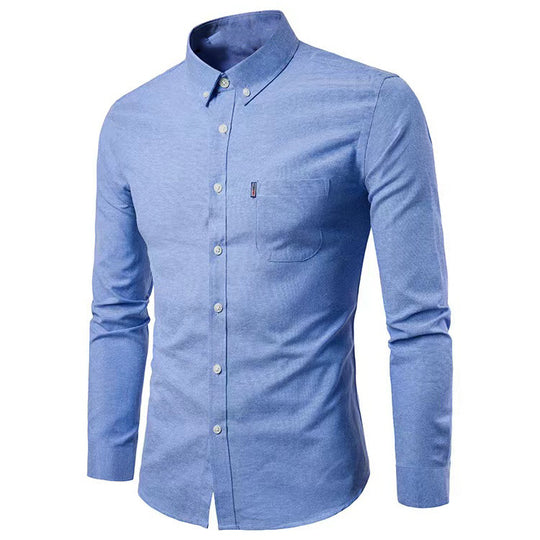 Herren nan tailliertes Oxford-Hemd mit Button-Down-Kragen und Brusttasche EB