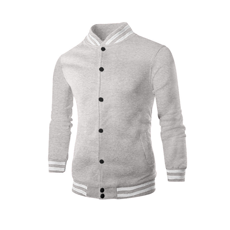 Herren nan schlanke Collegejacke im Collegestil mit Druckknopfleiste und kontrastierenden Rippbündchen EB