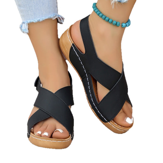 Damen Komfortable und modische Sandalen mit verstellbaren Riemen EB