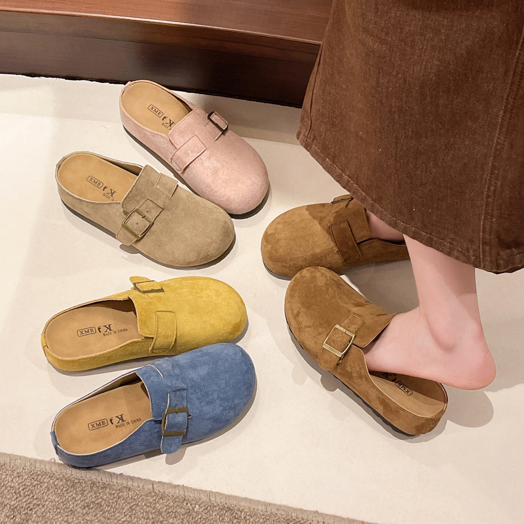Damen Komfortable Slipper mit elegantem Schnallenverschluss EB