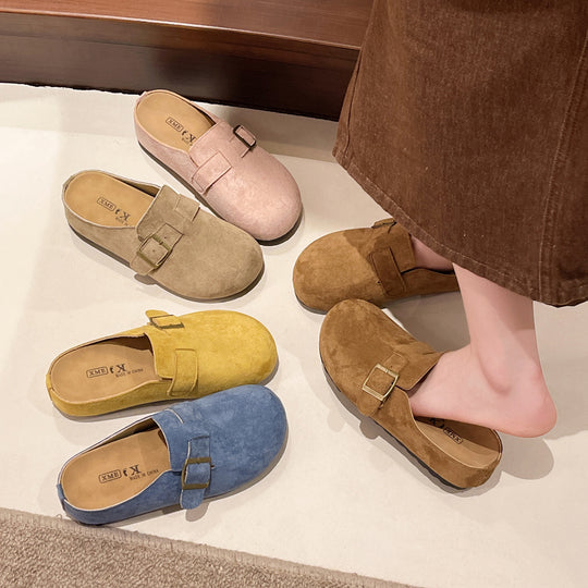 Damen Komfortable Slipper mit elegantem Schnallenverschluss EB