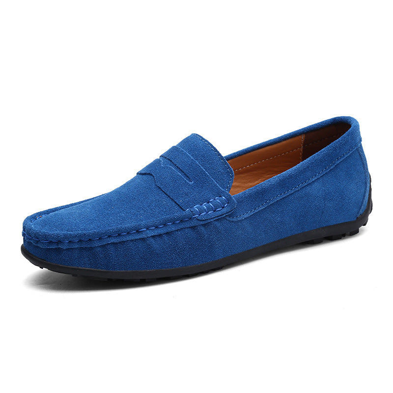 Herren nan eleganter Wildleder-Loafer mit handgenähter Moccasinnaht und rutschfester Gummiprofilsohle EB