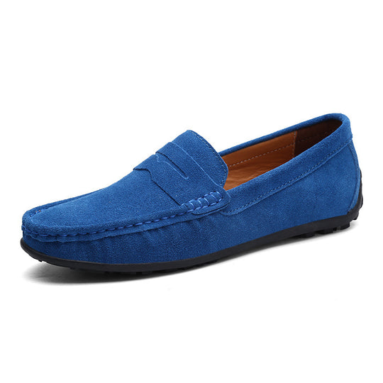 Herren nan eleganter Wildleder-Loafer mit handgenähter Moccasinnaht und rutschfester Gummiprofilsohle EB
