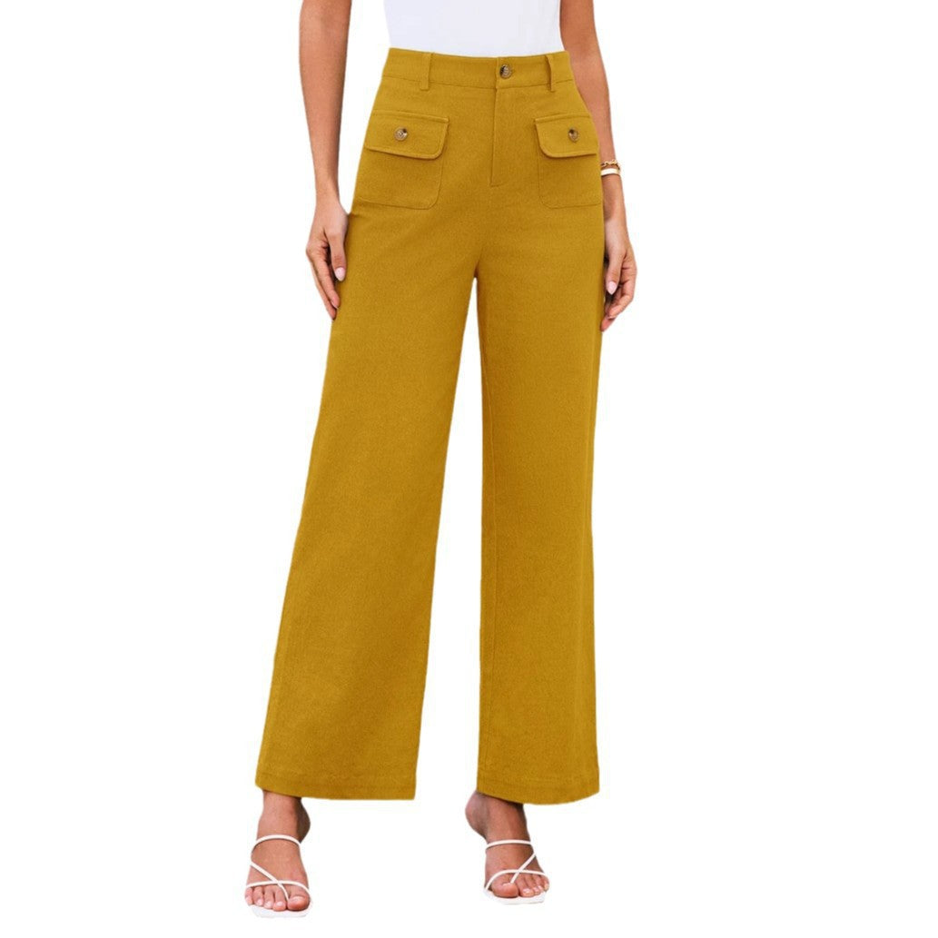 Damen weite Stoffhose mit praktischen Taschen EB