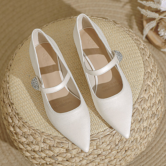 Damen elegante Ballerinas mit modischem Strassdetail EB