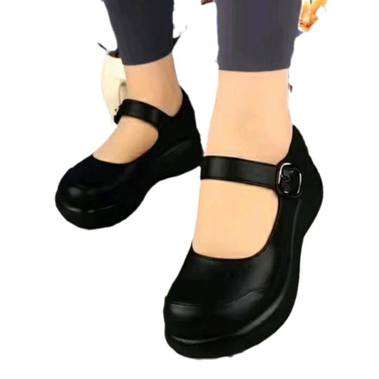 Damen Komfortable Halbschuhe mit verstellbarem Riemen und gepolsterter Innensohle EB