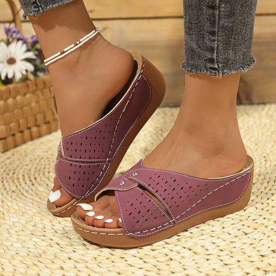 Damen Komfortable Wedge-Sandalen mit anatomischem Fußbett EB