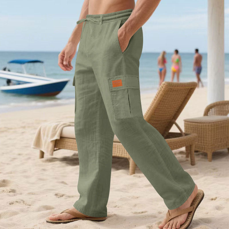 Herren Cargo-Hose mit elastischem Bund und seitlichen Taschen EB