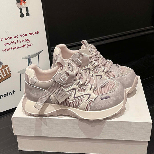 Damen Sportliche Sneakers mit atmungsaktiver Mesh-Oberfläche und verstärktem Fersenbereich EB