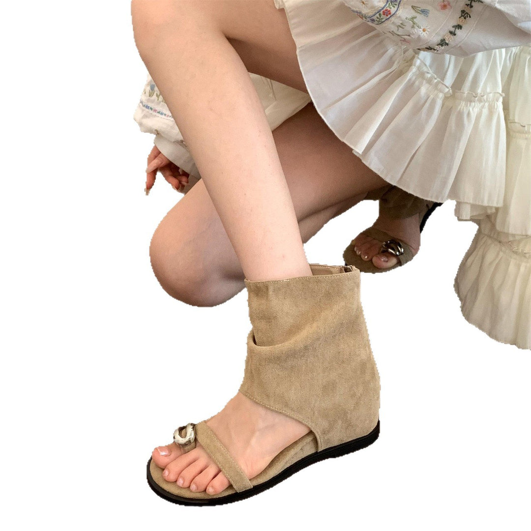 Damen Modische Wedgesandalen mit flexibler Obermaterial-Kombination und trendigem Dekor EB