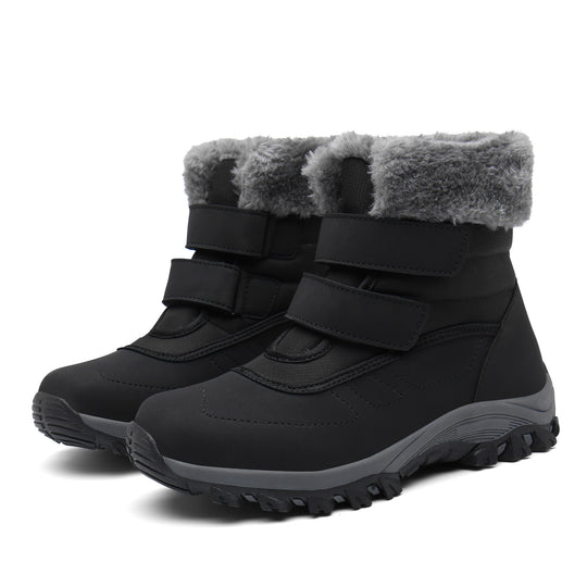 Damen Winterstiefel mit Klettverschluss und Warmfutter EB
