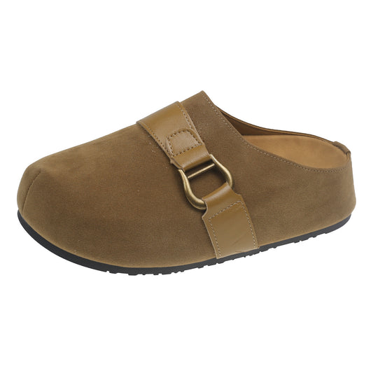 Damen Clogs aus hochwertigem Wildleder mit modischem Schnallenverschluss EB