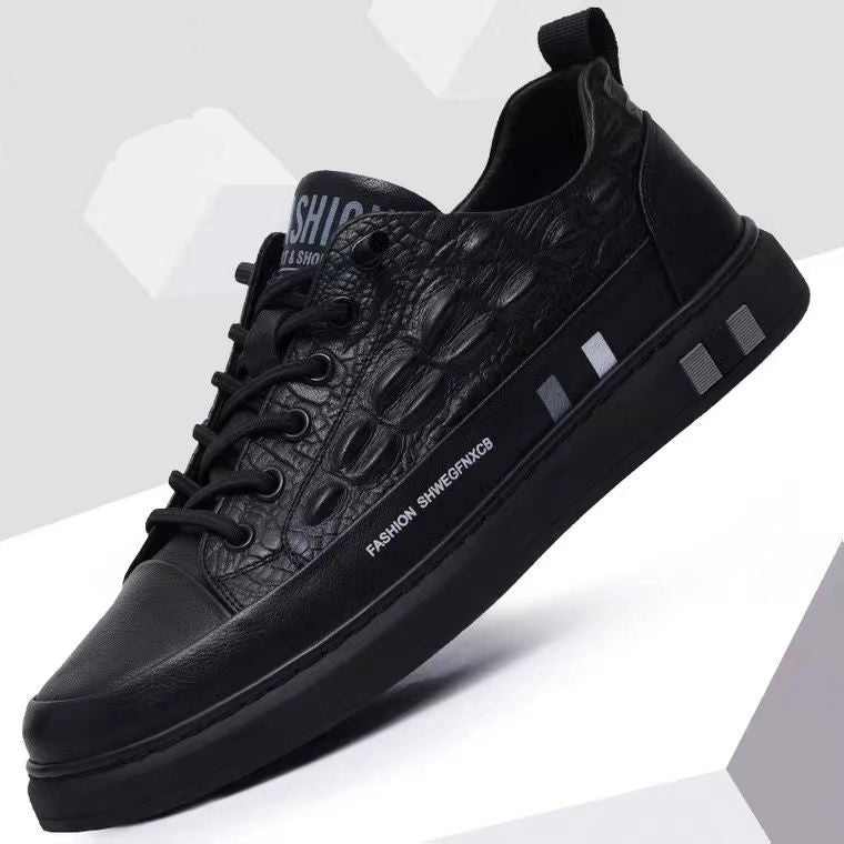 Herren Leder Sneakers mit minimalistischen Design und rutschfester Sohle EB