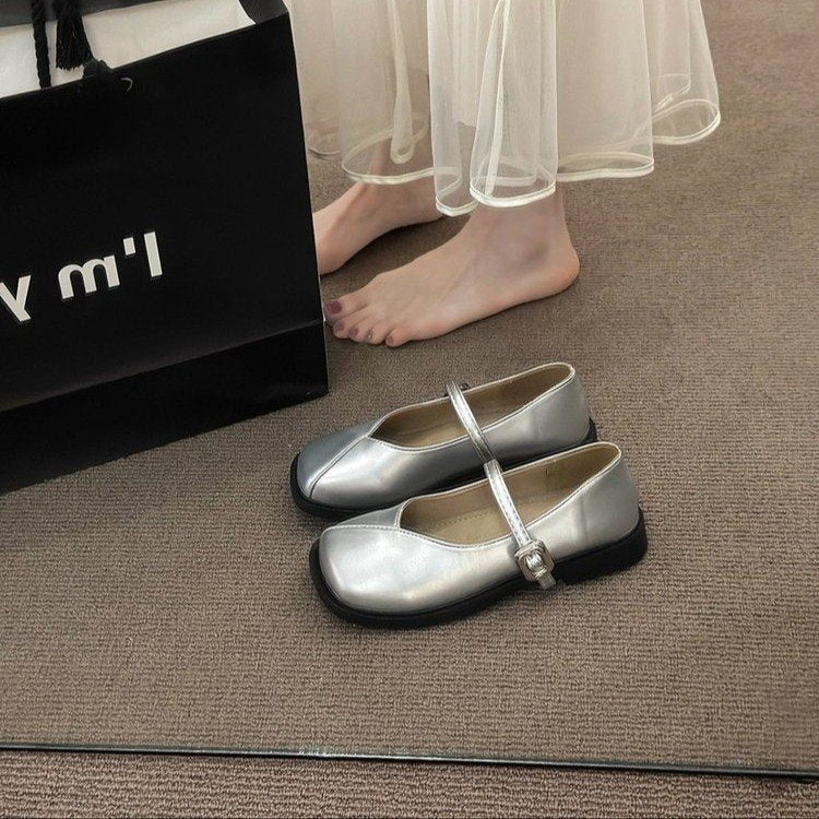 Damen Elegante Mary Jane Schuhe mit verstellbarem Riemen und dämpfender Sohle EB