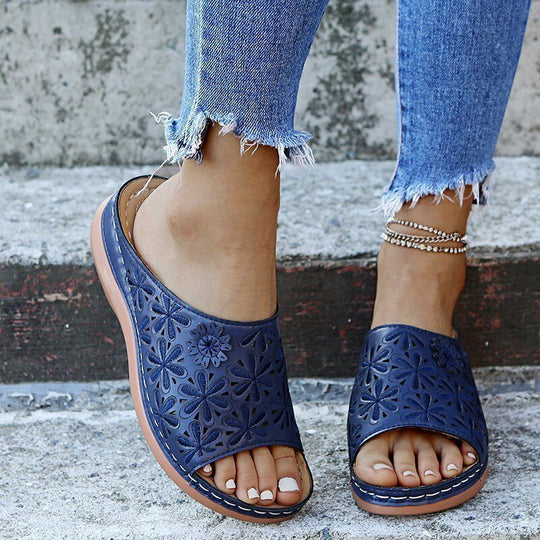 Damen blumengestaltete Clogs mit ergonomischem Fußbett EB