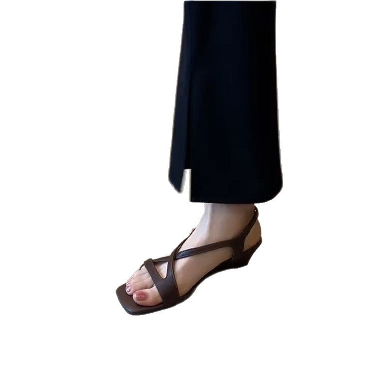 Damen elegante Riemchen-Sandalen mit modischem Kreuz-Riemendesign EB