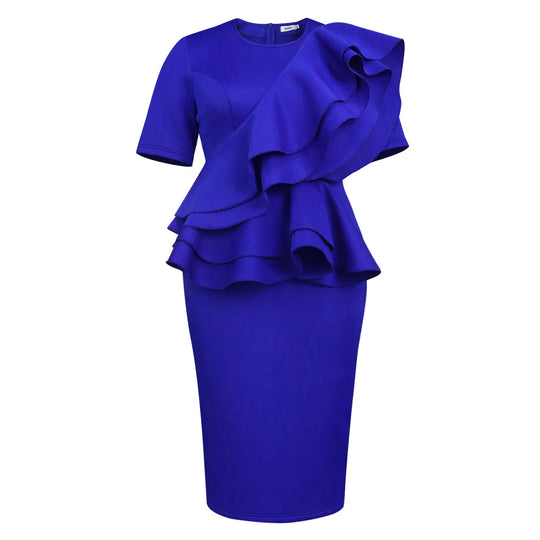 Damen stilvolles Kleid mit voluminösem Rüschendesign EB