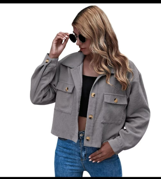 Damen Cordjacke mit praktischen Taschen EB