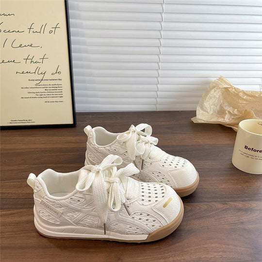 Damen Sportliche Freizeitsneaker mit atmungsaktiver Netz-Oberfläche und weicher Sohle EB