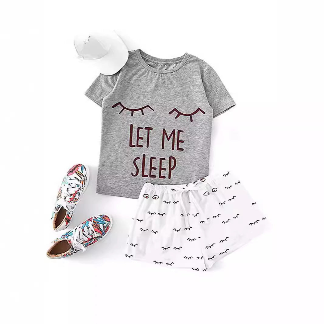 Damen Pyjama-Set mit humorvollem Print und bequemer Passform EB