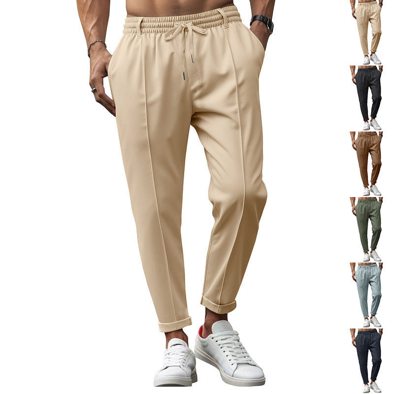 Herren nan tapered Freizeithose mit Bundfalten und elastischem Kordelzug EB