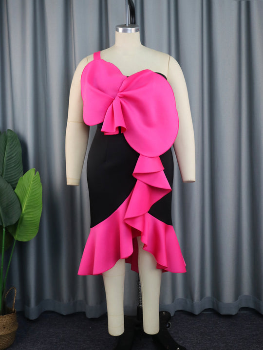 Damen Geschmeidiges Cocktailkleid mit dekorativer Schleifenapplikation EB