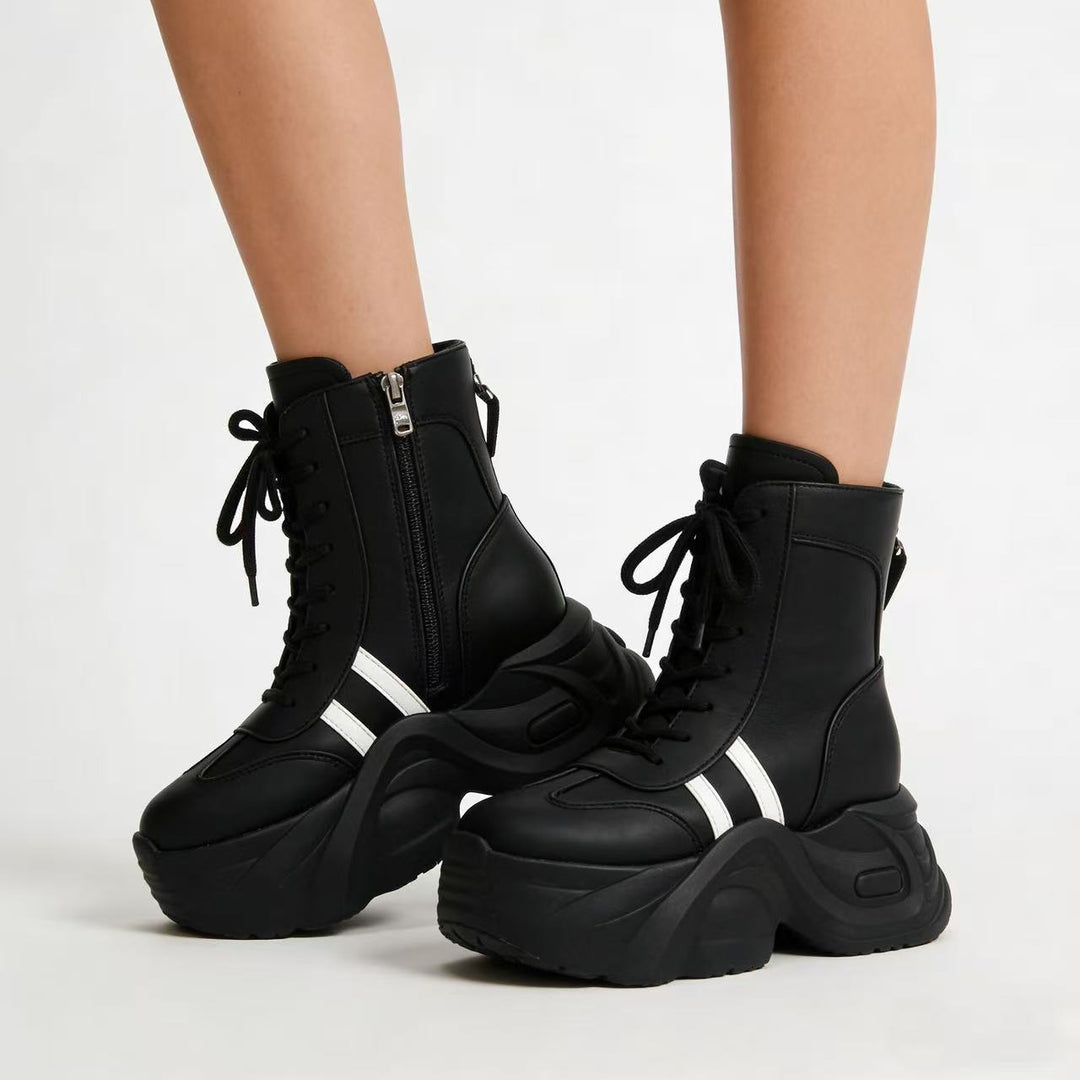 Damen Chunky Stiefeletten mit dickem Profil und sportlichem Design EB