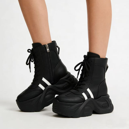 Damen Chunky Stiefeletten mit dickem Profil und sportlichem Design EB