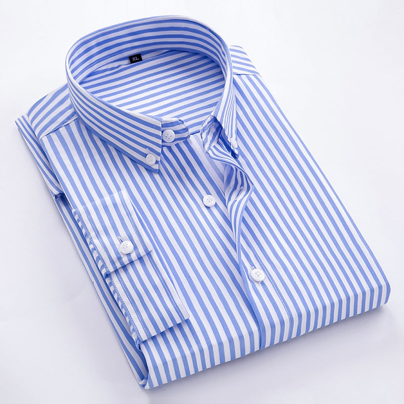 Herren nan gestreiftes Businesshemd mit Button-Down-Kragen und taillierter Silhouette EB