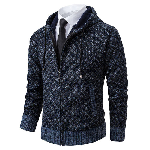 Herren stylische Jacke mit modernem Wabenmuster und Kapuze EB