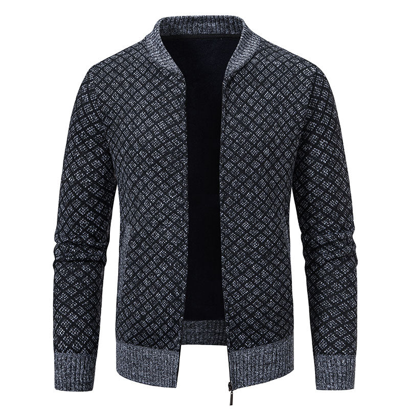 Herren Strickjacke mit modernem Zippverschluss und strukturiertem Design EB
