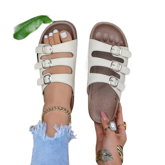 Damen Komfortable Riemensandalen mit verstellbaren Schnallen EB