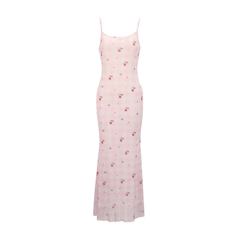 Damen Langarm Maxikleid mit floralem Muster EB