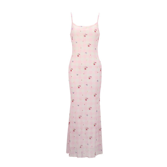 Damen Langarm Maxikleid mit floralem Muster EB