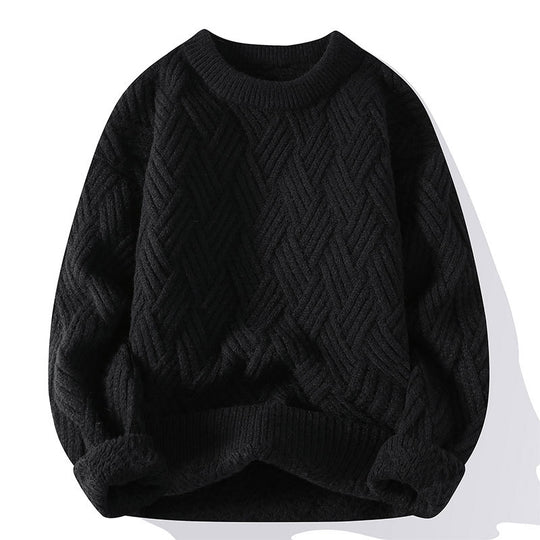 Damen nan grobgestrickter Oversize-Pullover mit Zopfmuster und elastischem Rippbund EB