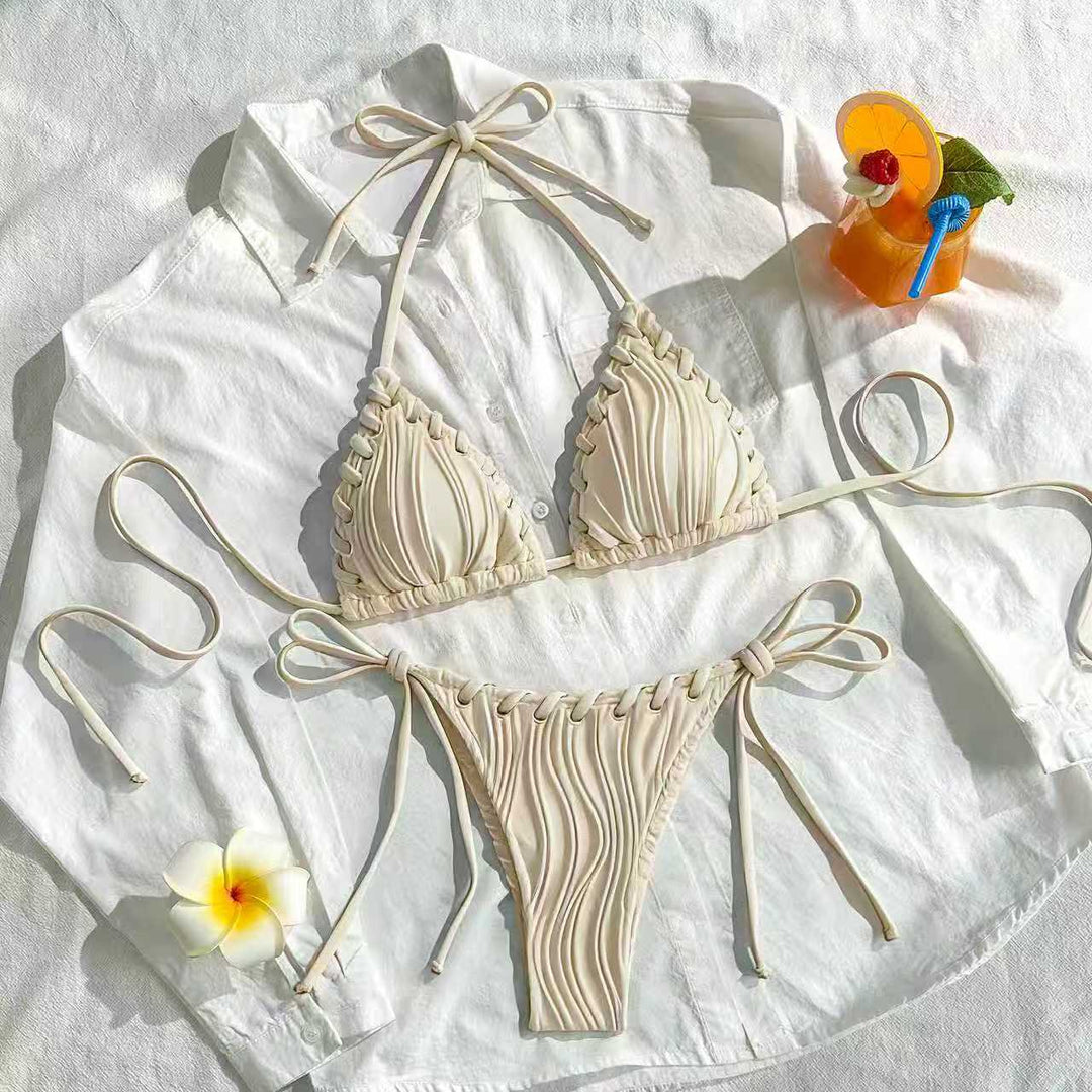 Damen Triangel-Bikini mit Rüschendetails EB