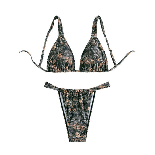 Damen Triangel-Bikini mit floralem Muster EB