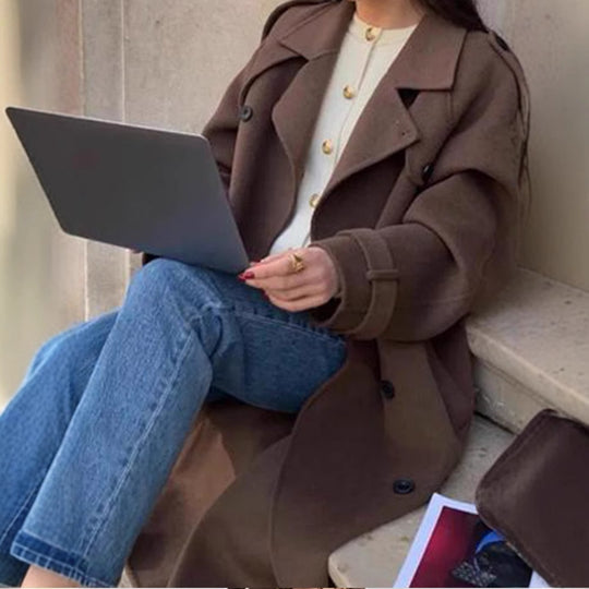 Damen oversized Wollmantel EB