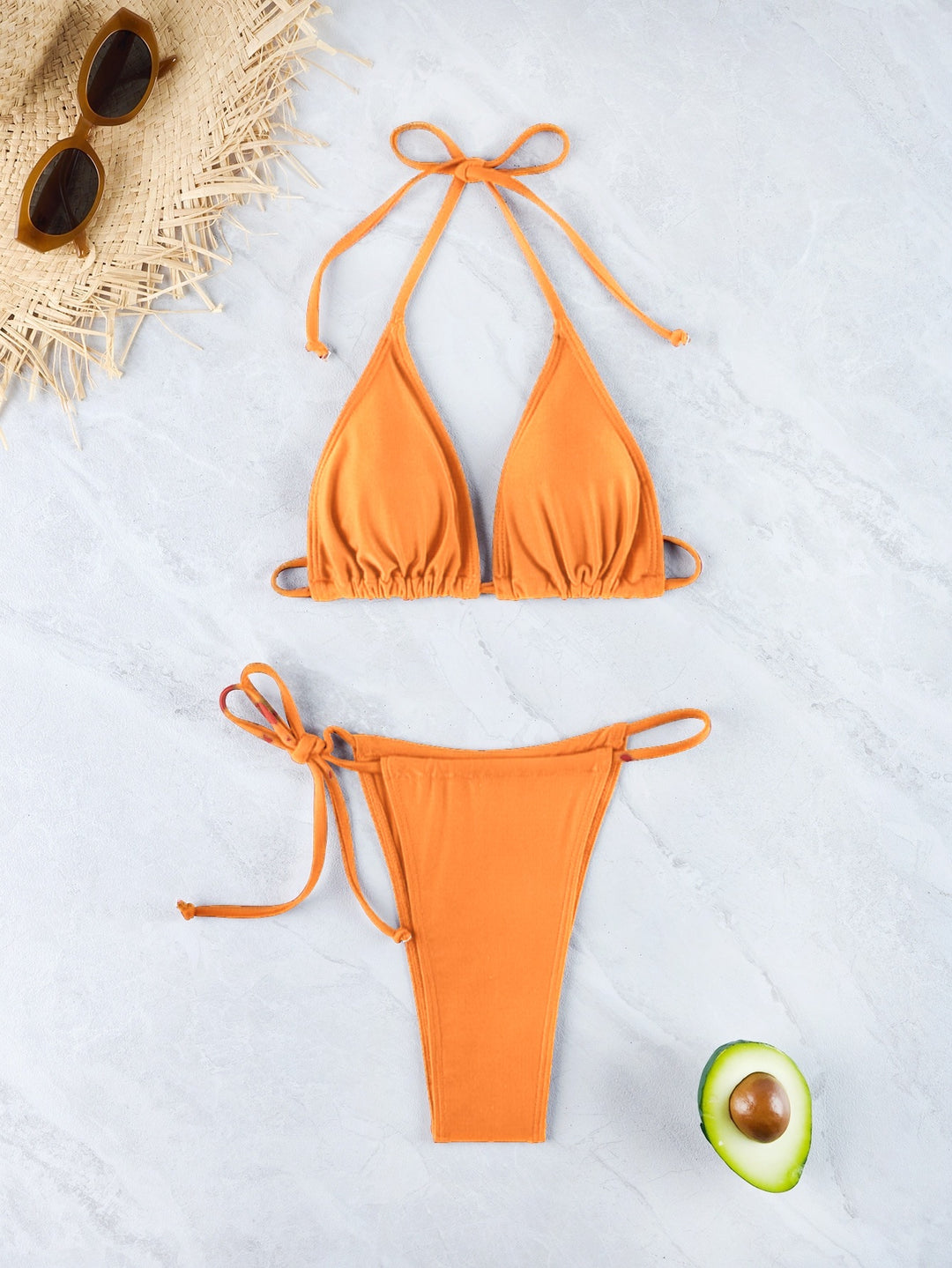 Damen Triangel-Bikini-Set mit verstellbarem Rückenverschluss EB