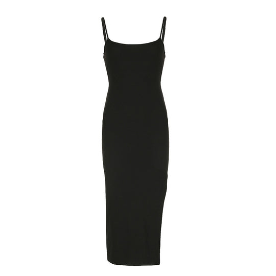 Damen Midikleid mit verstellbaren Spaghettiträgern und figurbetontem Schnitt EB