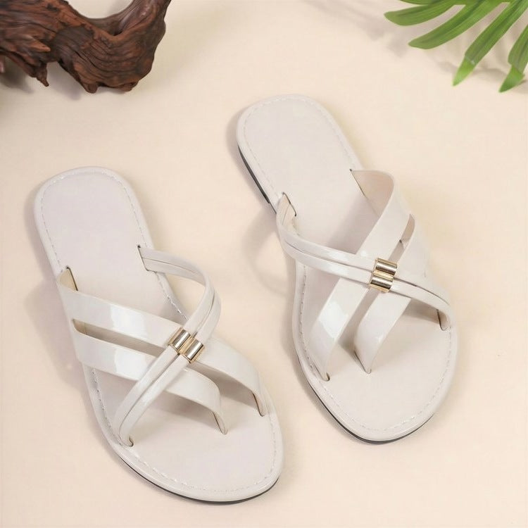 Damen elegante Crossover-Sandalen mit komfortablem Fußbett EB