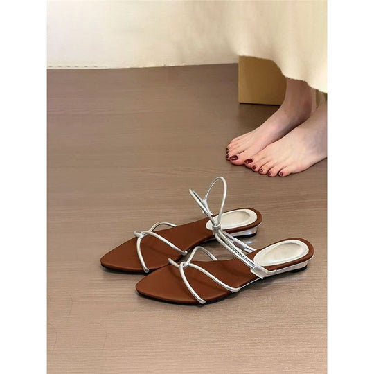 Damen elegante Slingback-Sandalen mit raffiniertem Riemendesign EB
