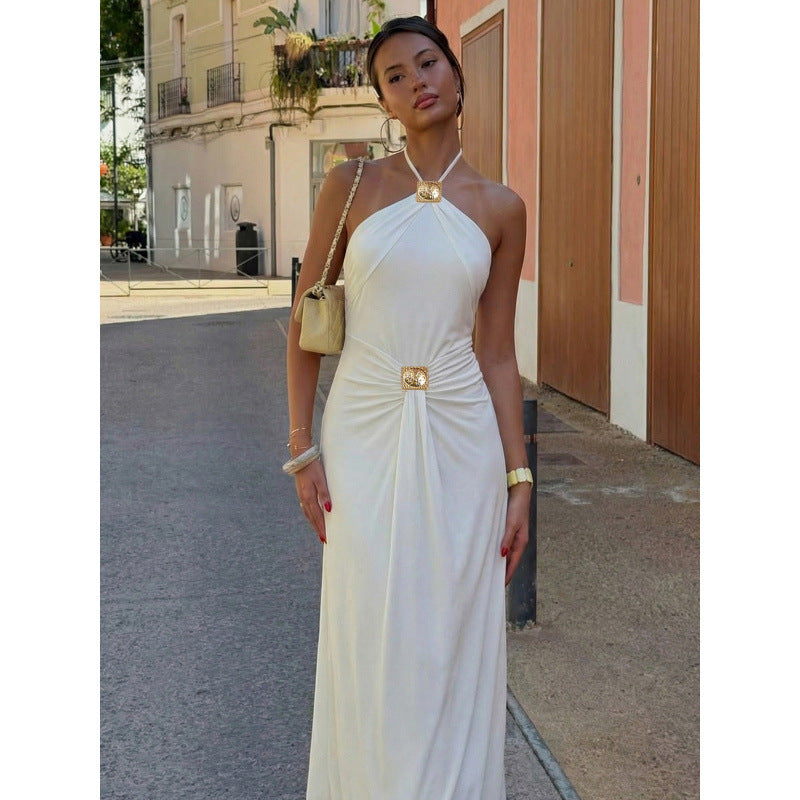 Damen Elegantes Abendkleid mit Neckholder-Design und figurbetonter Silhouette EB