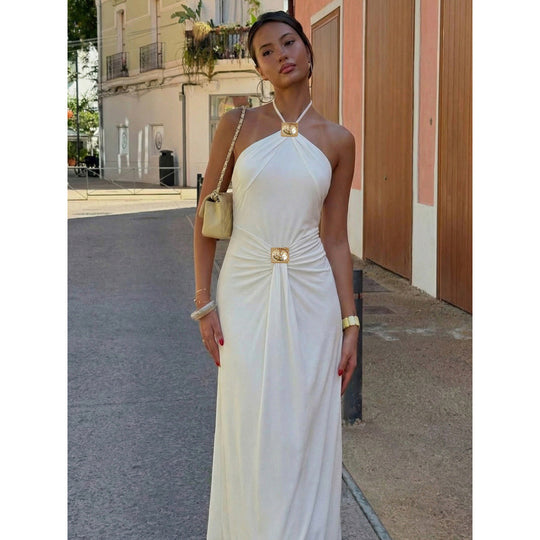 Damen Elegantes Abendkleid mit Neckholder-Design und figurbetonter Silhouette EB