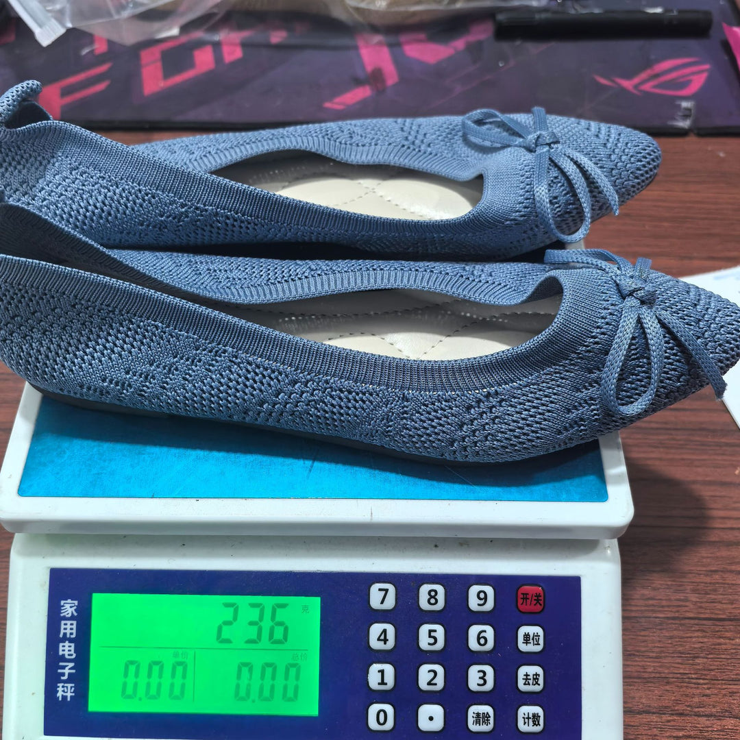 Damen Stilvolle und komfortable Ballerinas mit großem Schleifendetail EB