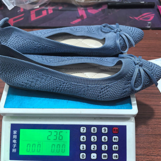 Damen Stilvolle und komfortable Ballerinas mit großem Schleifendetail EB